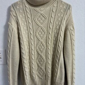 Vintage Bengal Lancer Cream Cable Knit Sweater L